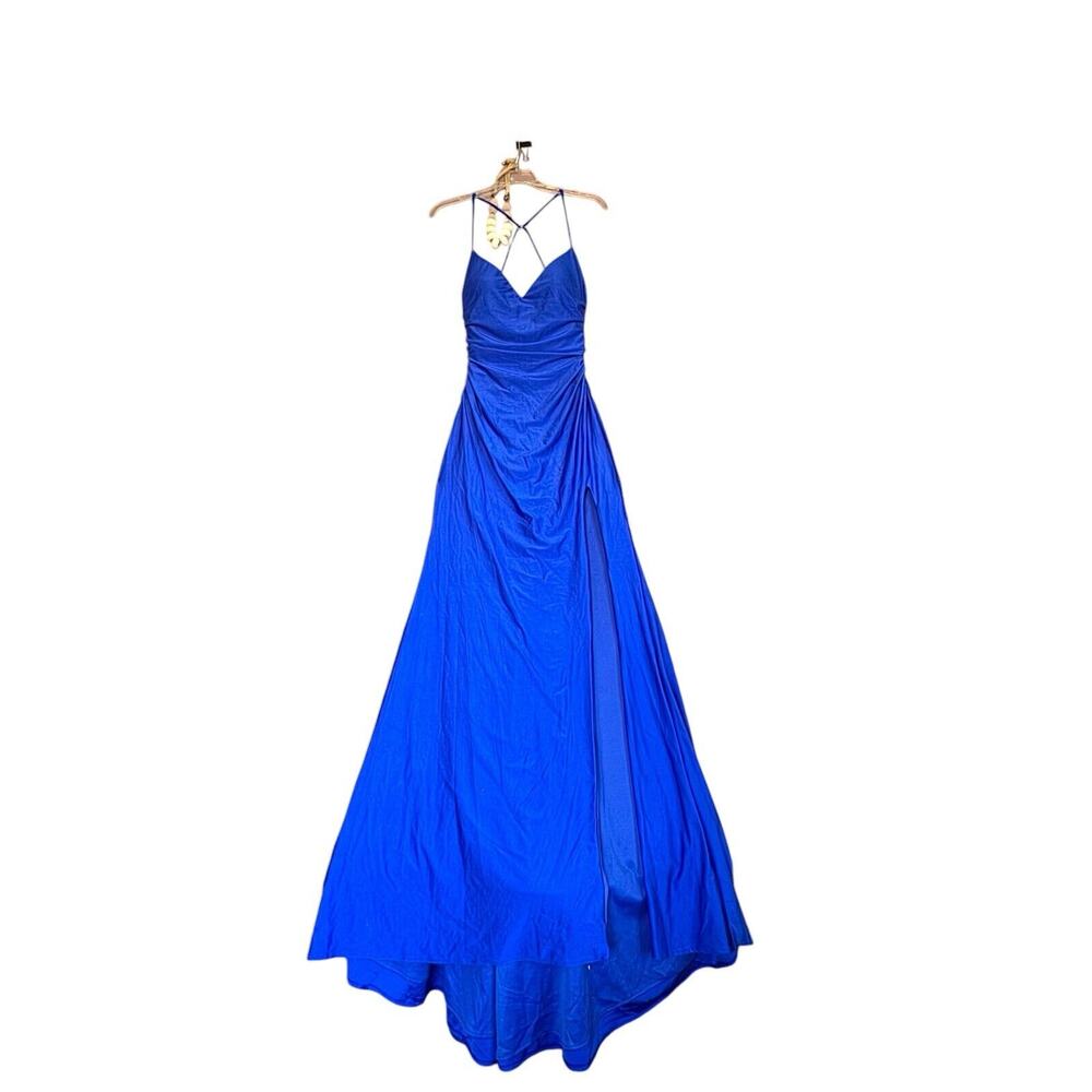 La Femme Blue Mermaid halter evening gown‎ prom 2026 Dress Wedding 6 Regency